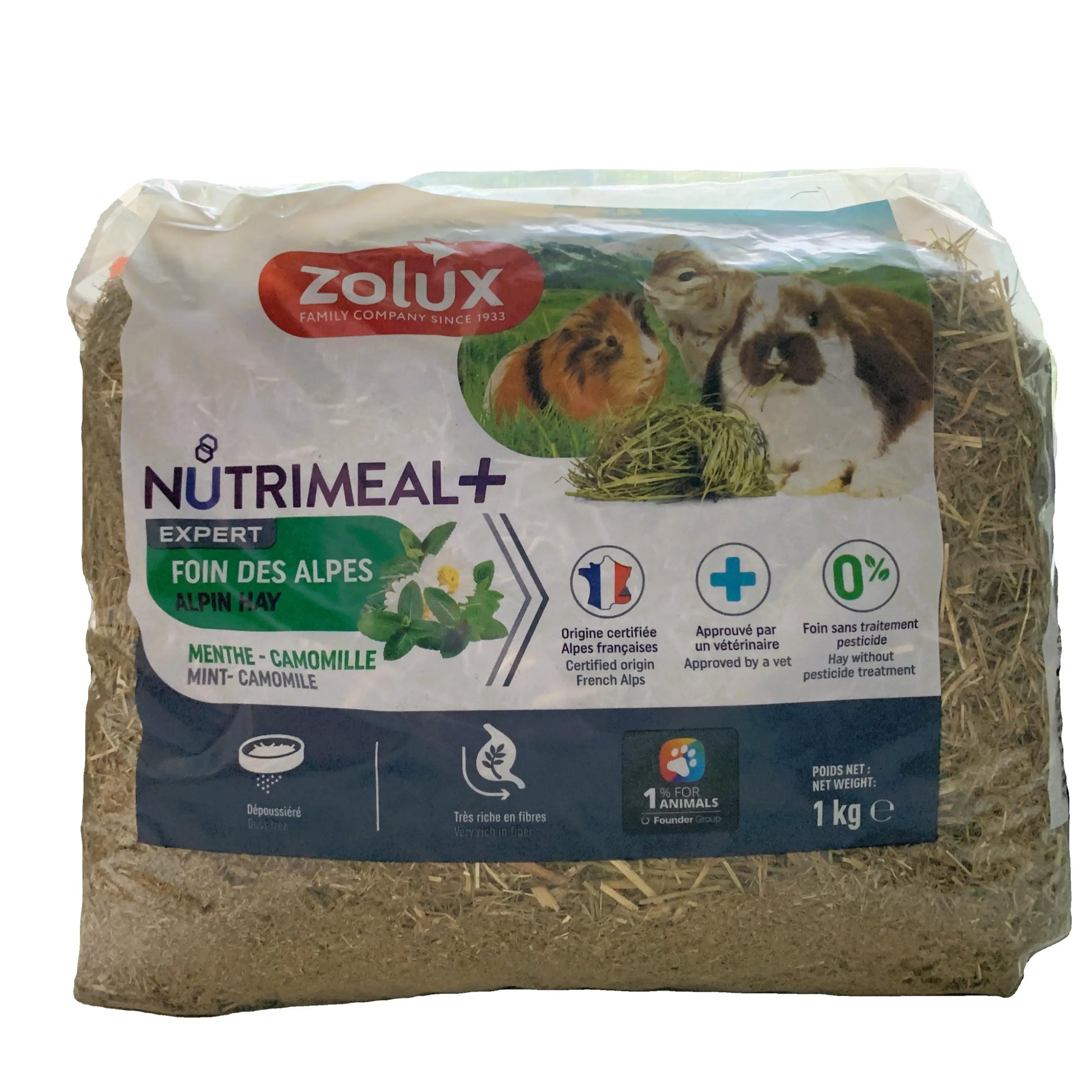 Fieno naturale per conigli e roditori – Zolux Menta & Camomilla 1kg-0